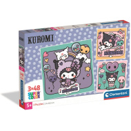 Kuromi 3×48-teiliges Super Color‑Puzzle – Clementoni