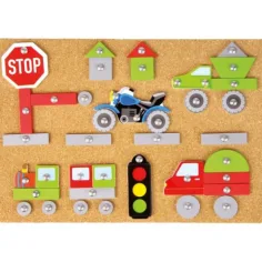 LENA: Hammer-Spielset mit Korktafel, 64-teilig - Fahrzeuge und Verkehr Bild 4