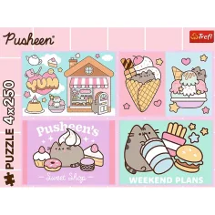 Lerne die Katze Pusheen kennen – 4 x 250 Teile Puzzle - Trefl Bild 2