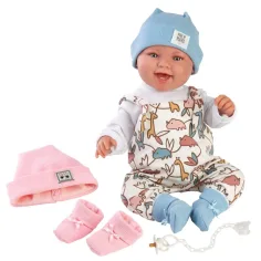 Llorens: 2-in-1 Tala und Talo 44cm Neugeborenenpuppe mit Geräusch, mit rosa und blauen Accessoires Bild 3