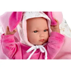 Llorens: Bimba Neugeborenes mit rosa Hasentrage, 35 cm Bild 4