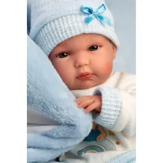 Llorens: Bimbo 35cm Neugeborenenpuppe mit Kissen Bild 4