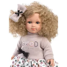 Llorens: Elena Puppe in einem Tüllkleid mit Blumen, lockigem blondem Haar, 35 cm Bild 3