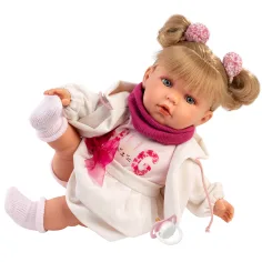 Llorens: Júlia, 42 cm große weinende Puppe mit Schnuller in einem Rock mit Schleife. Bild 2