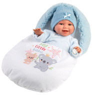 Llorens: Liam, 38 cm große weinende Baby-Puppe mit Schlafsack