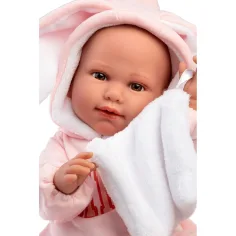 Llorens: Lina, 45 cm große weinende Babypuppe im Baby-Outfit mit Hasenohren Bild 3