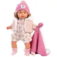 Llorens: Lola 38 cm große weinende Puppe mit Schnuller und rosa Decke