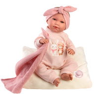 Llorens: Mimi, 42 cm große weinende Puppe mit Kissen und Decke