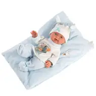 Llorens: Neugeborenes Bebito 26 cm Puppe mit blauem Kissen