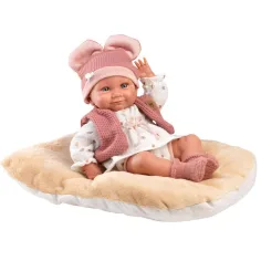 Llorens: Nica neugeborenes Mädchen Baby mit weichem Kissen 38cm Bild 4