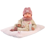 Llorens: Tina, 44 cm große Neugeborenenpuppe mit weichem Kissen.