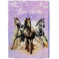 Love Horse Gummibandmappe in A4-Größe