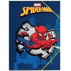 Luna: Blaue Gummimappe mit Spider-Man-Motiv, 25 x 35 cm