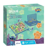 Luna: Disney Stitch 2-in-1 Brettspiel – Schlangen und Leitern und Vier gewinnt
