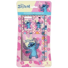 Luna: Disney Stitch 5-teiliges rosa Schreibset