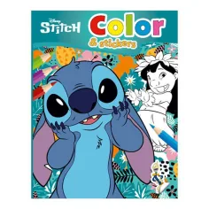 Luna: Disney Stitch Ausmalbuch mit Aufklebern, 32 Seiten
