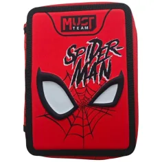 Luna: Must Team Federmäppchen mit Spider-Man‑Motiv, zweistöckig, gefüllt, 15 x 5 x 21 cm