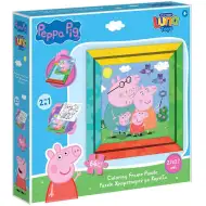 Luna: Peppa Wutz 2-in-1 64-teiliges ausmalbares Puzzle mit Rahmen