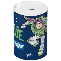Luna: Zylindrische Metall-Spardose mit Toy‑Story‑Motiv, 10 × 15 cm