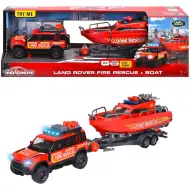 Majorette: Land Rover Feuerwehrauto mit Boot, Licht- und Soundeffekten, 33cm - Simba Toys