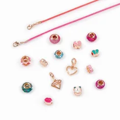 Make It Real: Schmuckherstellung, Halo Charm Armbänder in rosa Aufbewahrung. Bild 3