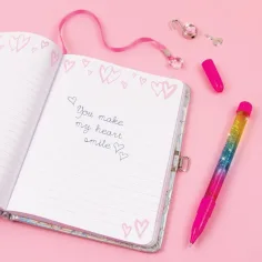 Make it Real: 3C4G abschließbares gestepptes Tagebuch mit Stift Bild 3