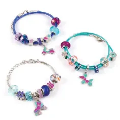 Make it real! Kristall Medaillon Armband Bastelset klar blau Bild 4
