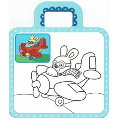 Malbuch für Jungen mit Aufklebern - 2. Flugzeug Bild 2