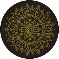 Mandala Schwarz-Gold 8er-Set Papierteller 23 cm