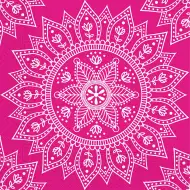 Mandala fuchsia-weiße Papierserviettenset – 2-lagig, 33x33 cm, 20 Stück