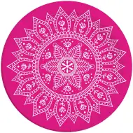 Mandala fuchsia-weißes 8-teiliges Papierteller-Set 23 cm