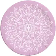 Mandala lila-weiß 8er-Set Pappteller 23cm