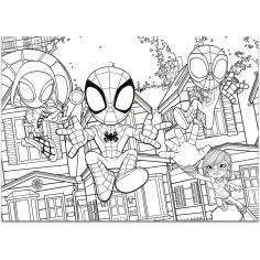 Marvel Spidey 2-in-1 Maxi 4x48-teiliges Puzzle und Malbuch 35x25cm - Lisciani Bild 2