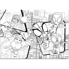 Marvel Spidey 2-in-1 Maxi 4x48-teiliges Puzzle und Malbuch 35x25cm - Lisciani Bild 3