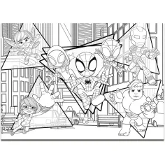 Marvel Spidey 2-in-1 Maxi 4x48-teiliges Puzzle und Malbuch 35x25cm - Lisciani Bild 4