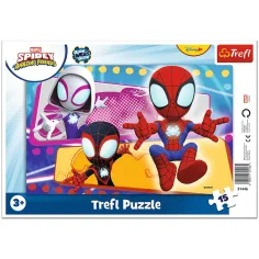 Marvel Spidey Spinnen-Team – 15-teiliges gerahmtes Puzzle – Trefl