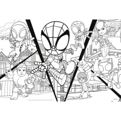 Marvel Spidey kämpft 2-in-1-Puzzle und Ausmalbild, 24-teilig, 50 x 35 cm - Lisciani Bild 2
