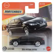 Matchbox: 2016 Nissan Sentra schwarzes kleines Auto 1/64 - Mattel