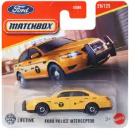 Matchbox: Ford Police Interceptor gelbes Spielzeugauto 1/64 - Mattel