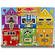 Melissa & Doug: Holz-Motoriktafel mit Schlössern und Riegeln zur Förderung der Feinmotorik - Spin Master