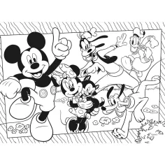 Micky Maus und seine Freunde 2-in-1 60-teiliges Eco-Puzzle und Ausmalbild 70x50cm – Lisciani Bild 3