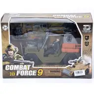Militärjeep mit Waffen und Soldat