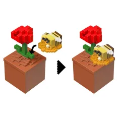 Minecraft Reveal Minifigur im Aufbewahrungsbehälter – Mohnblume – Mattel Bild 2