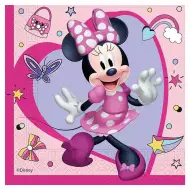 Minnie Maus gemustertes rosa 2-lagiges Papierservietten-Set, 20 Stück.