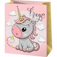 Mittlere Geschenktasche mit Einhornmotiv 18x23x10cm