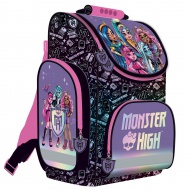 Monster High schwarz-lila ergonomischer Schulranzen, Rucksack 35,5x27,5x16cm