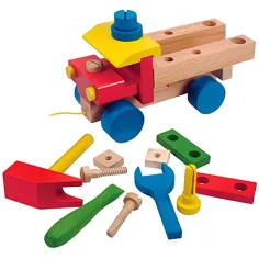 Montierbarer Holzspielzeug-LKW mit 17 Teilen Bild 2