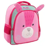 Must: 3D-Hasen-Muster Kindergarten-Rucksack mit zwei Fächern 27x10x31cm