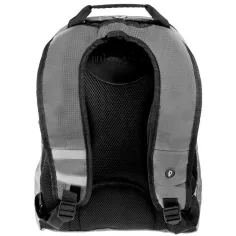 Must: Grauer Monochrome RipStop Schulranzen, Rucksack 32x17x42cm Bild 2