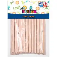 Naturholzstäbchen 4x100mm, 100 Stück Dekorationspaket